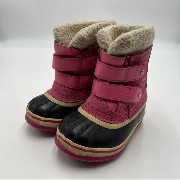 Sorel Shoes Sorel 964 Pac Strap Kids Pink Winter Snow Boot